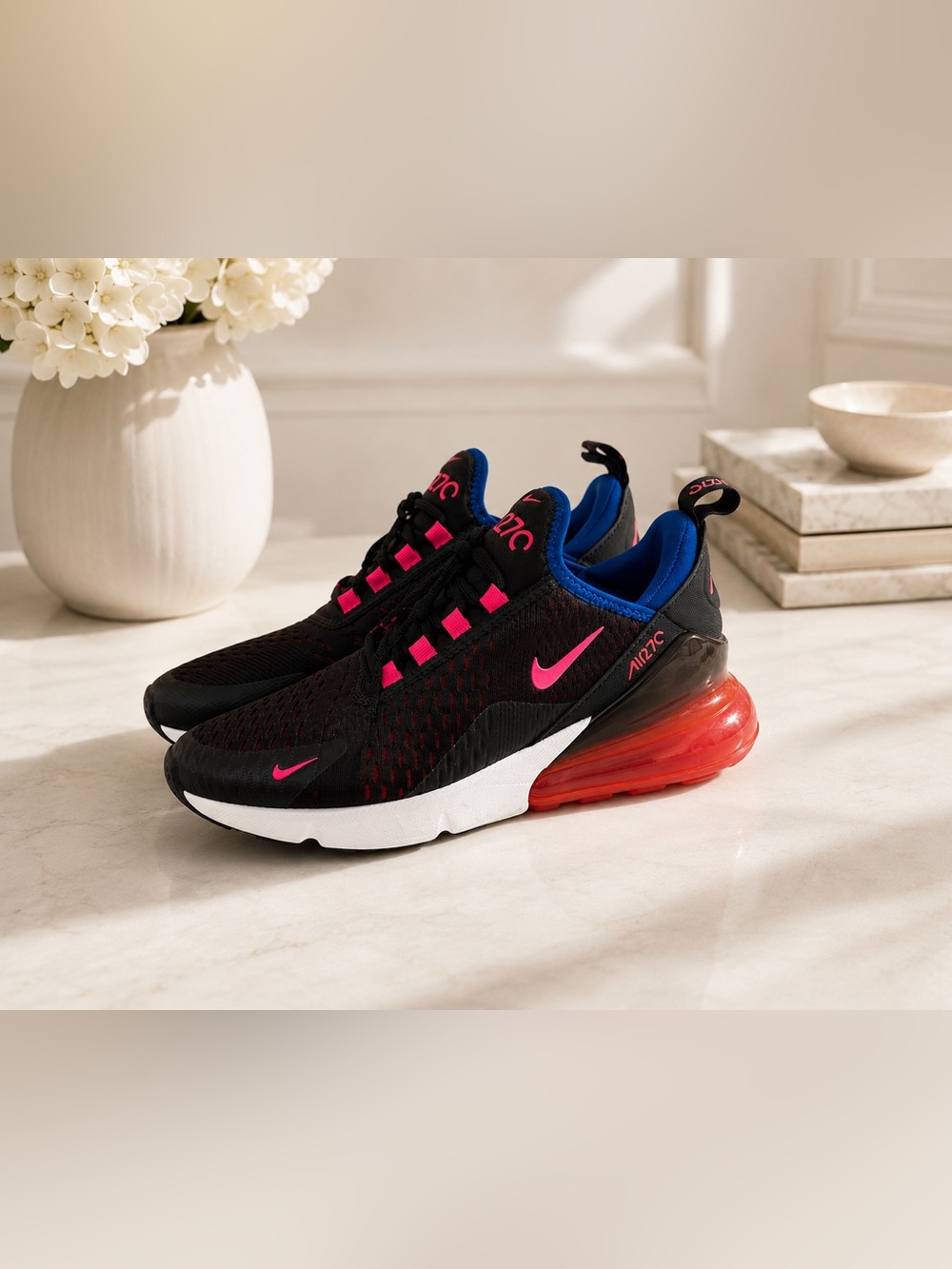 Nike Women’s Air Max 270 Sneakers - Black, Pink, Blue